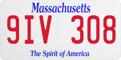 MA license plate 9IV308