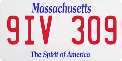 MA license plate 9IV309