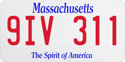MA license plate 9IV311