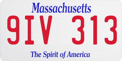 MA license plate 9IV313
