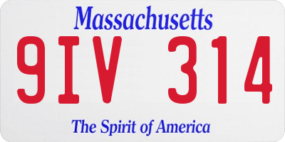 MA license plate 9IV314