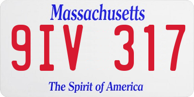 MA license plate 9IV317