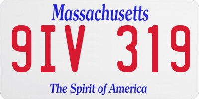 MA license plate 9IV319