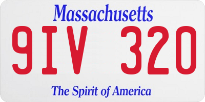MA license plate 9IV320