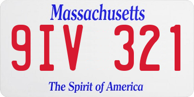 MA license plate 9IV321