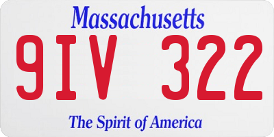 MA license plate 9IV322