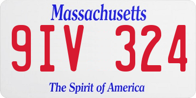 MA license plate 9IV324