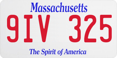 MA license plate 9IV325