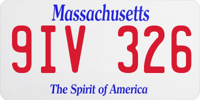 MA license plate 9IV326