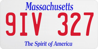 MA license plate 9IV327