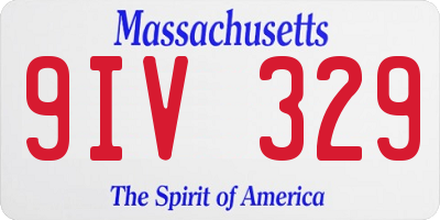 MA license plate 9IV329