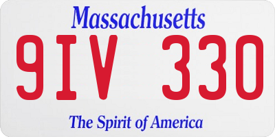 MA license plate 9IV330