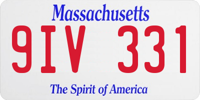 MA license plate 9IV331