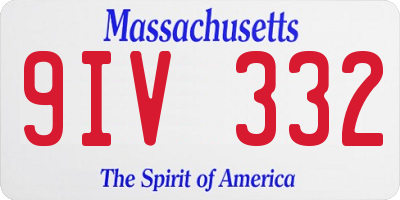 MA license plate 9IV332