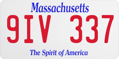 MA license plate 9IV337