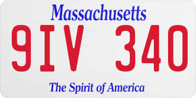 MA license plate 9IV340