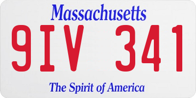 MA license plate 9IV341