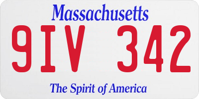 MA license plate 9IV342