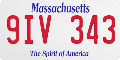 MA license plate 9IV343
