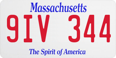 MA license plate 9IV344