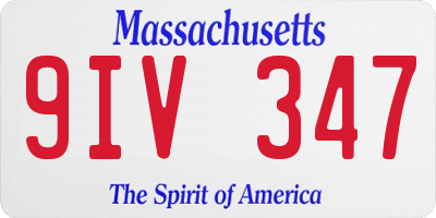 MA license plate 9IV347