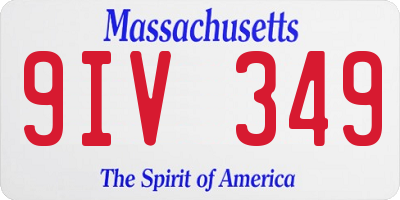 MA license plate 9IV349