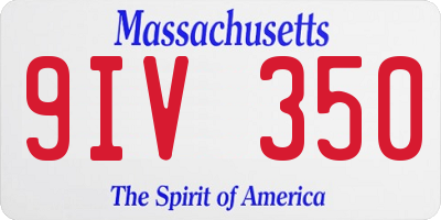 MA license plate 9IV350
