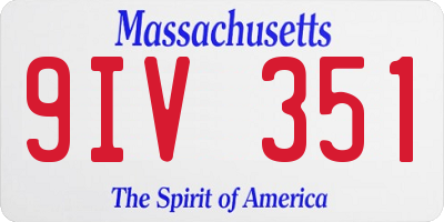 MA license plate 9IV351