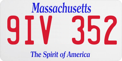 MA license plate 9IV352