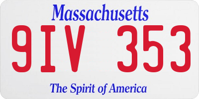 MA license plate 9IV353