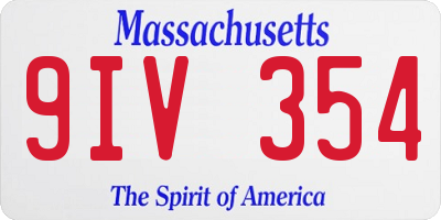 MA license plate 9IV354