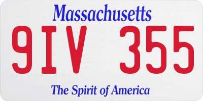 MA license plate 9IV355
