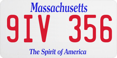 MA license plate 9IV356