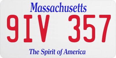 MA license plate 9IV357