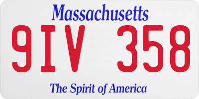 MA license plate 9IV358