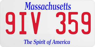 MA license plate 9IV359