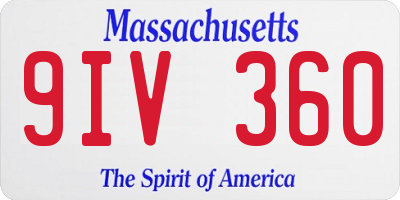 MA license plate 9IV360