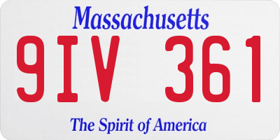 MA license plate 9IV361