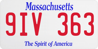 MA license plate 9IV363