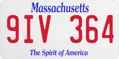 MA license plate 9IV364