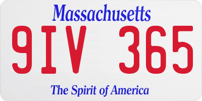 MA license plate 9IV365