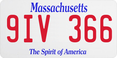 MA license plate 9IV366