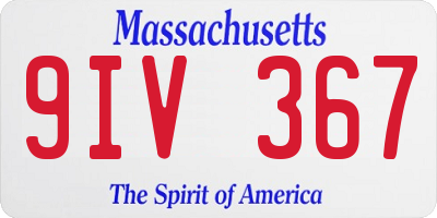 MA license plate 9IV367