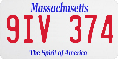 MA license plate 9IV374