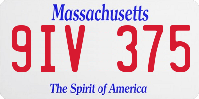 MA license plate 9IV375