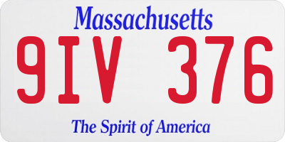 MA license plate 9IV376