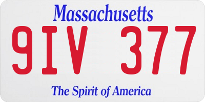 MA license plate 9IV377