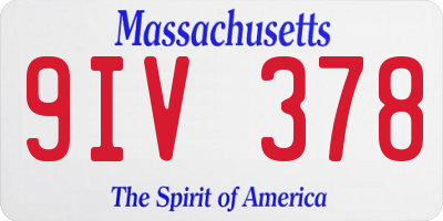 MA license plate 9IV378