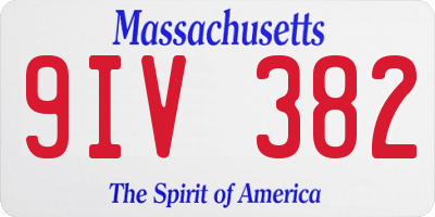 MA license plate 9IV382