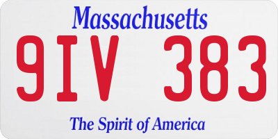 MA license plate 9IV383